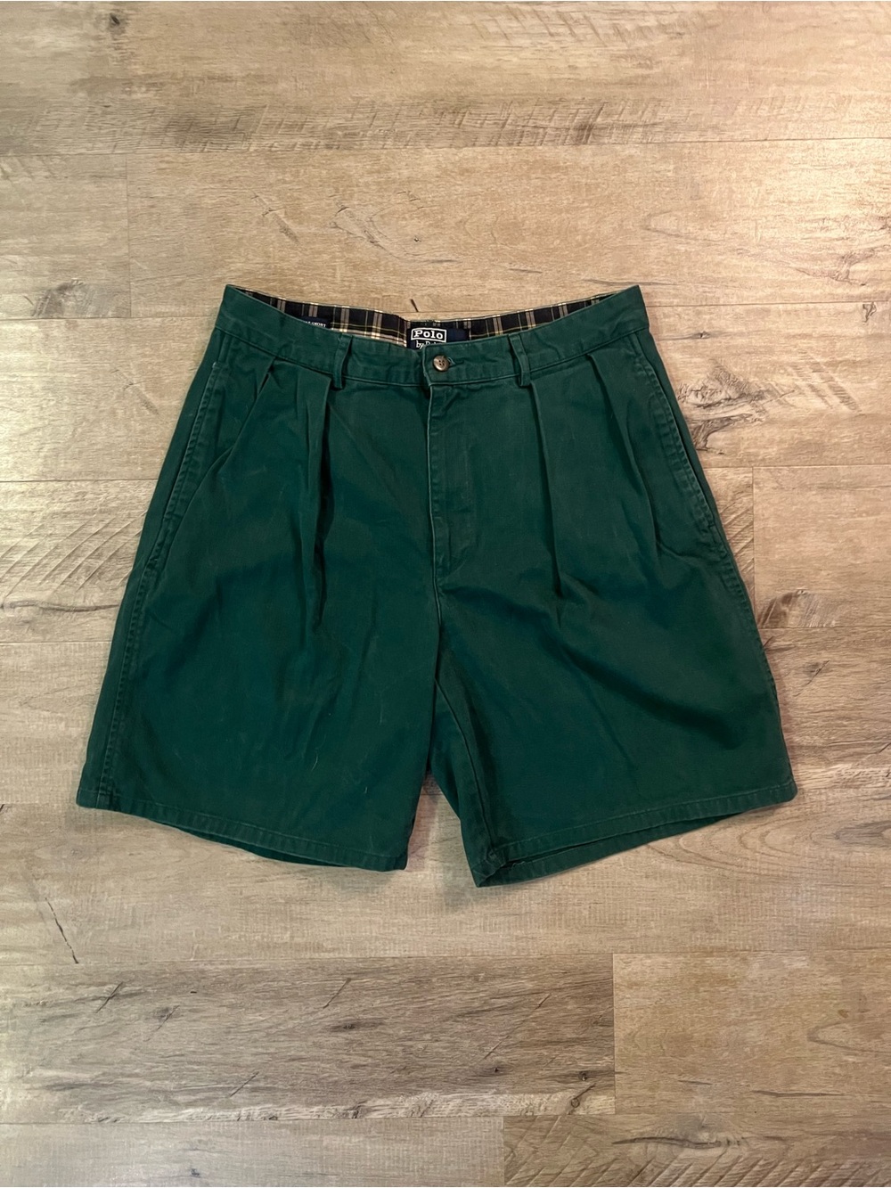 Vintage Polo by Ralph Lauren Men’s Size 32 Green Pleated Chino Tyler Shorts